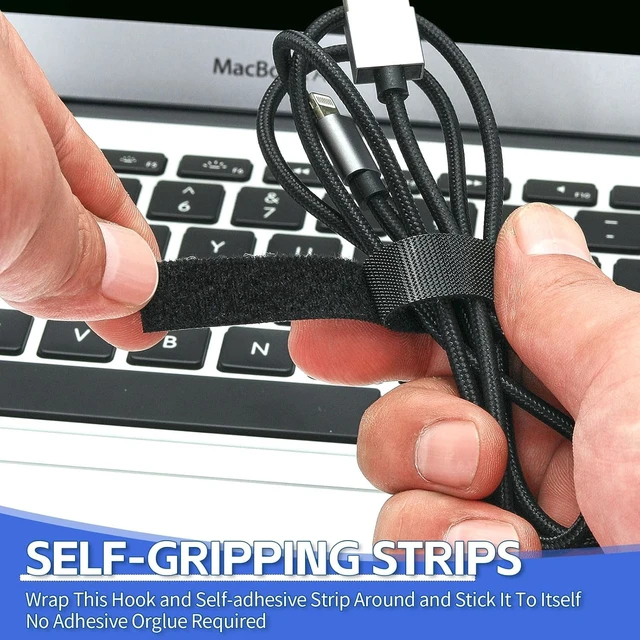 Alt view image 4 of 7 - 1/2In x 500Ft Reusable Cable Ties Hook and Loop Roll Tie Down Straps, Nylon Double-Sided Strips, Adjustable Multi-Purpose Wrap Fasteners forOffice, Home, Data Center