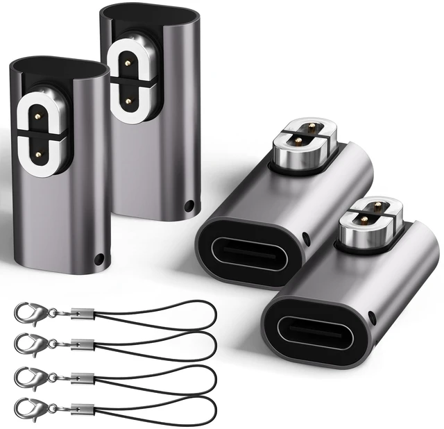 Main image of Charger Adapter 4 Pack Replacement for Shokz Headphones, USB C Magnetic Charger Straight Converter,Compatible with Aftershokz Aeropex, OpenRun Pro/Air/Mini, OpenComm2, Openswim Pro