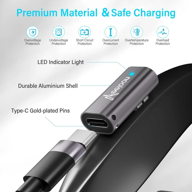 Alt view image 3 of 6 - Charger Adapter 4 Pack Replacement for Shokz Headphones, USB C Magnetic Charger Straight Converter,Compatible with Aftershokz Aeropex, OpenRun Pro/Air/Mini, OpenComm2, Openswim Pro