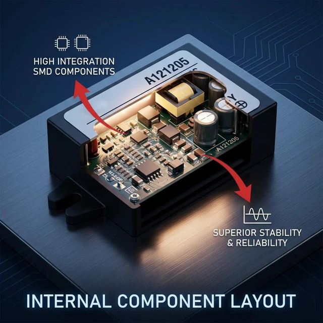 Alt view image 2 of 7 - AC to DC Converter 12V, Step Down Converter AC 10-28V to DC 12V, 5A, 60W, 3A, IP67, Automatic, Corded Electric