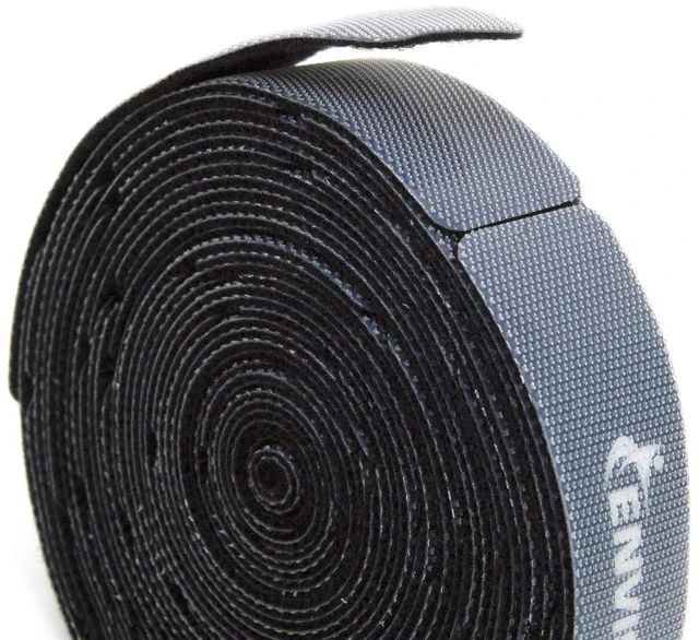 Main image of Reusable Cable Ties 3/4" x 8" Self-Gripping Strips Ready to Use Precut Straps for Cable Management and Organizing Cords 50 Pack (Black)