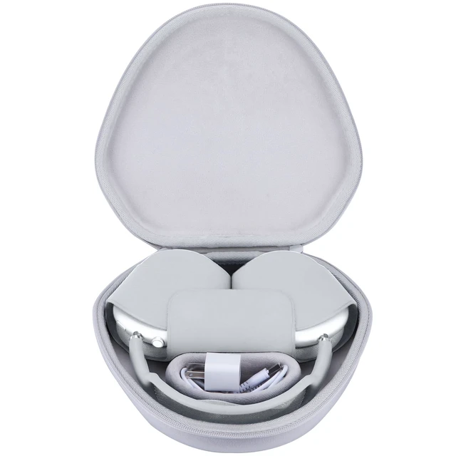 Alt view image 2 of 7 - Storage Case Compatible with Apple AirPods Max Over-Ear Headphones Lightweight Carry, Secure Storage, Convenient Zipper, Soft Interior,White Case