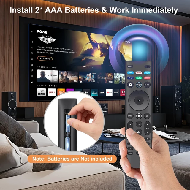 Alt view image 6 of 7 - 2 Pack for VIZIO Smart TV Remote Replacement XRT140 XRT136 XRT260 XRT270 Universal Remote Control for VIZIO Smartcast D, E, M, P, V, PX Series Smart TVs - Easy to Setup,with 6 Shortcut Buttons