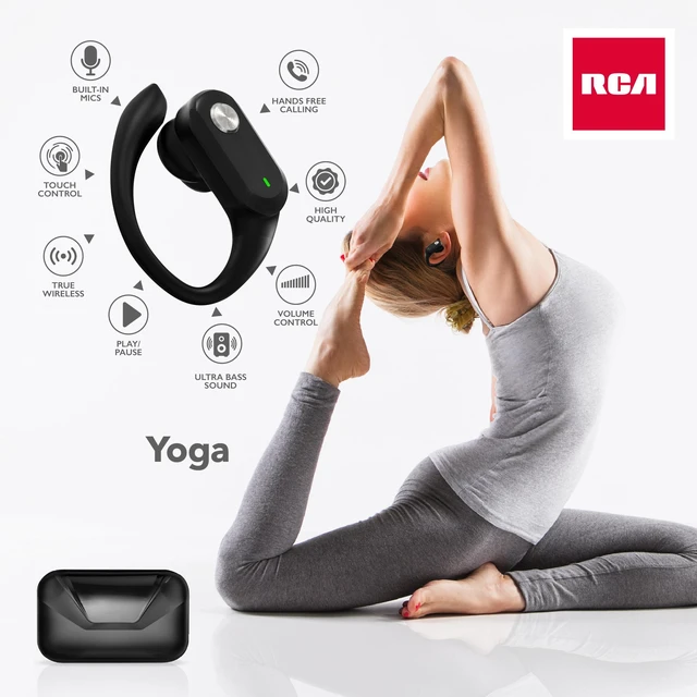 Alt view image 6 of 7 - Wireless Earbuds Bluetooth 5.3 Headphones Sport Sweat Resistant Sports Earphones with Earhooks,48H Playtime,Lightweight 7.8g,Fast Charging Case,Noise Cancelling Mic for Running Gym Workout-Black