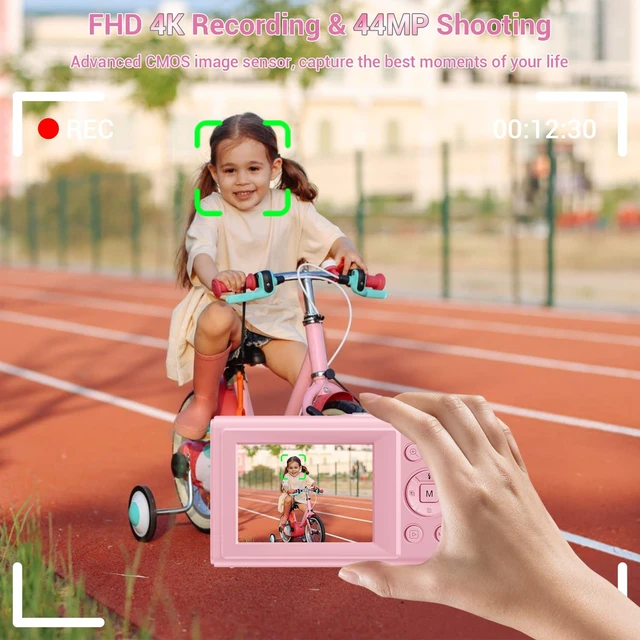 Alt view image 2 of 7 - Digital Camera, 4K 44MP Autofocus Point and Shoot Camera with 16X Zoom 2.4" LCD Portable Compact Camera for Kids Teens Boys Girls Adults