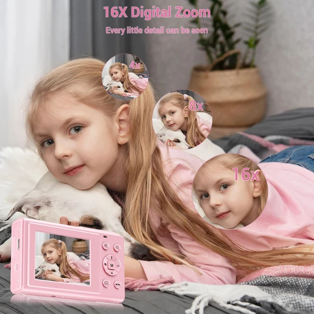 Alt view image 6 of 7 - Digital Camera, 4K 44MP Autofocus Point and Shoot Camera with 16X Zoom 2.4" LCD Portable Compact Camera for Kids Teens Boys Girls Adults
