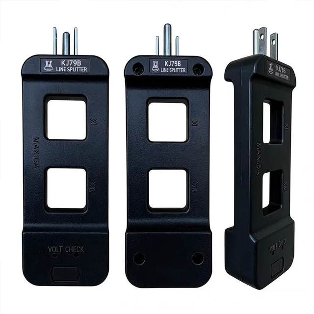 Alt view image 7 of 7 - KJ79B AC Line Splitter, Line Splitter for Clamp Meter, 10x Measurement, 15A Max Current, for US Outlets(red) (KJ79B Black 1pcs)