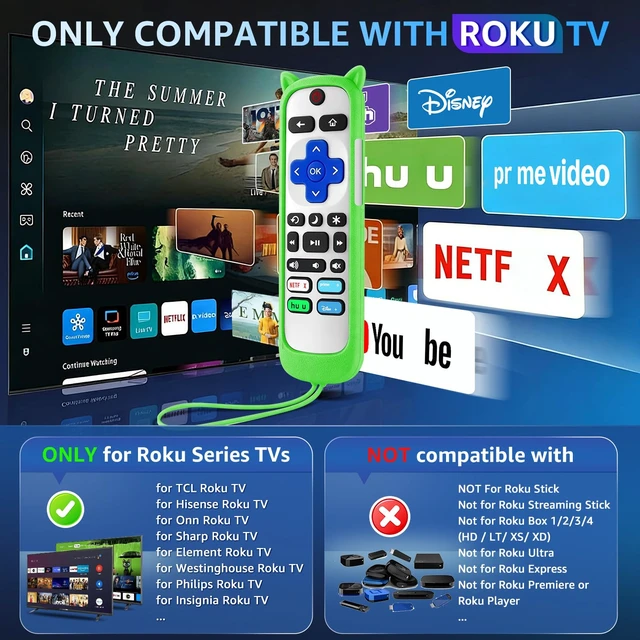 Alt view image 2 of 7 - (Pack of 3) Replacement Remote Only for Roku TV with Soft Remote Cover Universal Remote for TCL/Onn/Hisense/Sharp/Element/Philips Roku Smart TV (Elegant White)Not for Roku Stick, Box,Speaker