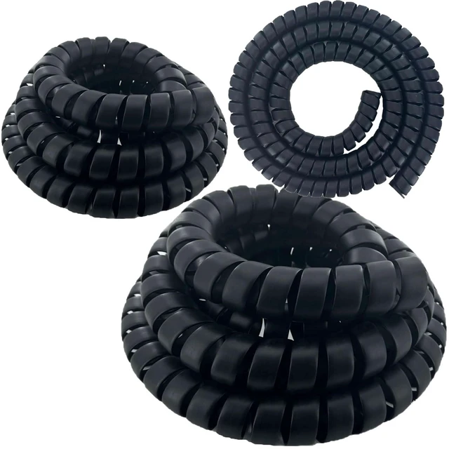 Main image of 3PCS Spiral Wrap Cable Protector 1.25+1.58+2in OD x 10ft Pre-Cut Lengths Safe Hose Protector to Avoid Wear Extend Life for Hydraulic Pneumatic Hose