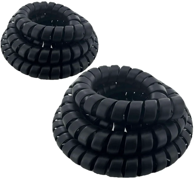 Main image of 2Pcs Spiral Wrap Cable Protector 1.58in +2in OD x 10ft Pre-Cut Lengths Safe Hose Protector to Avoid Wear Extend Life for Hydraulic Pneumatic Hose