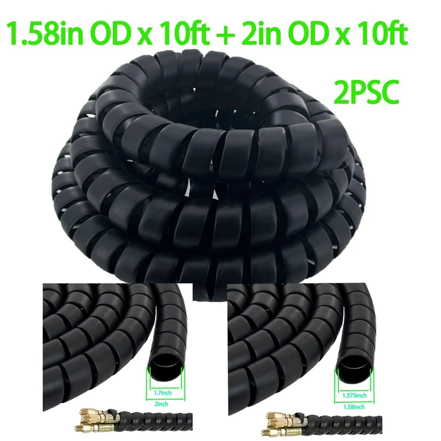 Alt view image 2 of 5 - 2Pcs Spiral Wrap Cable Protector 1.58in +2in OD x 10ft Pre-Cut Lengths Safe Hose Protector to Avoid Wear Extend Life for Hydraulic Pneumatic Hose