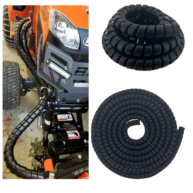 Alt view image 5 of 6 - 3PCS Spiral Wrap Cable Protector 1.25+1.58+2in OD x 10ft Pre-Cut Lengths Safe Hose Protector to Avoid Wear Extend Life for Hydraulic Pneumatic Hose