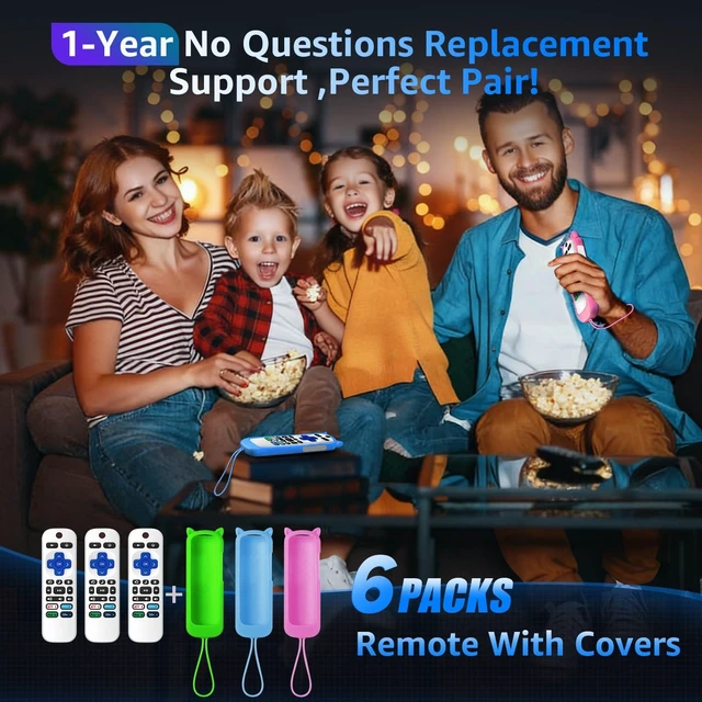 Alt view image 7 of 7 - (Pack of 3) Replacement Remote Only for Roku TV with Soft Remote Cover Universal Remote for TCL/Onn/Hisense/Sharp/Element/Philips Roku Smart TV (Elegant White)Not for Roku Stick, Box,Speaker