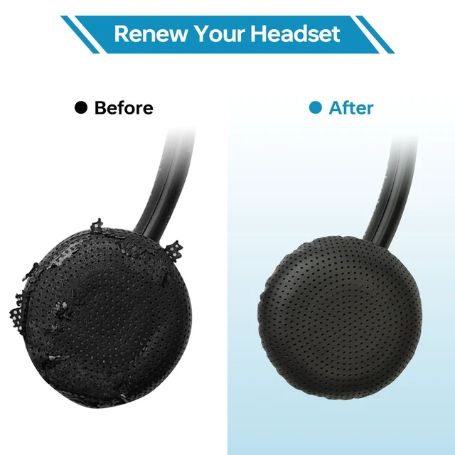 Alt view image 5 of 7 - Ear Pads for Poly Headset, Replacement Ear Cushion Cover for Plantronics Blackwire 3320 3325 C310 C320 C3210 C3220 C3225, Cushions Ear Pads Cover for Jabra PRO 920 930 935 9450 9460 (2 PCs)