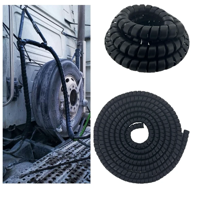Alt view image 6 of 6 - 3PCS Spiral Wrap Cable Protector 1.25+1.58+2in OD x 10ft Pre-Cut Lengths Safe Hose Protector to Avoid Wear Extend Life for Hydraulic Pneumatic Hose