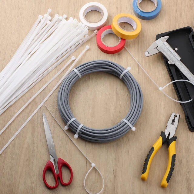 Alt view image 7 of 7 - 1000 Pcs 14 in Zip Ties Heavy Duty Plastic Wire Ties, White Self Locking Wraps, 14 Inch Cable Ties for Wire Management, Indoor Outdoor Use, 49 lb Tensile Strength, UV Protection