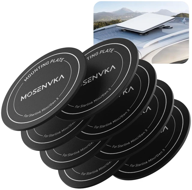 Main image of 8PCS Adhesive Metal Plates Discs for Starlink Mini/Gen 3 Magnetic Mount Metal Discs for Magnets, Multi-Vehicle Setup Steel Mounting Pads for Car, Truck, RV, SUV, Aluminum, Fiberglass & Glass Roof