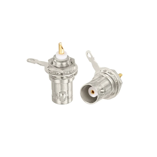 Alt view image 2 of 6 - BNC Female Connector BNC Chassis Panel Mount Solder Nut Bulkhead RF Connector for Monitor Equipment RG58 RG59 RG6 RF Coaxial Cable Welding Machine Parts 5Pcs