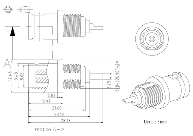 Alt view image 3 of 6 - BNC Female Connector BNC Chassis Panel Mount Solder Nut Bulkhead RF Connector for Monitor Equipment RG58 RG59 RG6 RF Coaxial Cable Welding Machine Parts 5Pcs