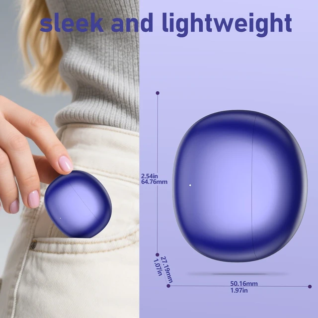 Alt view image 2 of 7 - Wireless Earbuds 2 Pack, ANC in-Ear Bluetooth Headphones, Big Bass Durable, Lightweight Design for Noisy Factories, Gym, and Travel, 60 Hour Long Playtime (Purple)