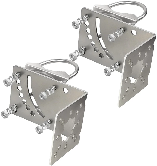 Main image of Antenna Mast Clamp,2PCS Pole Mount Bracket with Double U-Bolts, Antenna Pole Mount Kits Starlink Mount for Outside Home Antenna Pole Holder Adjustable Angle