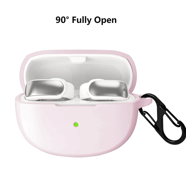 Alt view image 4 of 7 - Case for Bose Ultra Open Earbuds (2024) with Bling Keychain Accessories Soft Silicone Protective Case Cover Compatible with Bose Ultra Open with Bling Keychain Accessories for Women Girls (Pink)