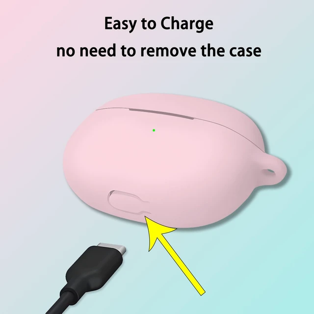 Alt view image 6 of 7 - Case for Bose Ultra Open Earbuds (2024) with Bling Keychain Accessories Soft Silicone Protective Case Cover Compatible with Bose Ultra Open with Bling Keychain Accessories for Women Girls (Pink)