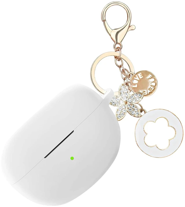 Main image of Case for Bose Ultra Open Earbuds (2024) with Bling Keychain Accessories Soft Silicone Protective Case Cover Compatible with Bose Ultra Open with Bling Keychain Accessories for Women Girls (White)