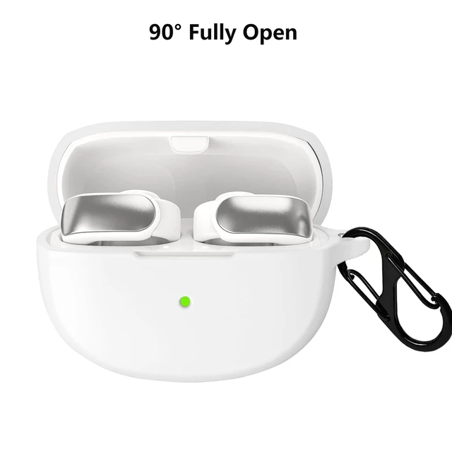 Alt view image 5 of 7 - Case for Bose Ultra Open Earbuds (2024) with Bling Keychain Accessories Soft Silicone Protective Case Cover Compatible with Bose Ultra Open with Bling Keychain Accessories for Women Girls (White)