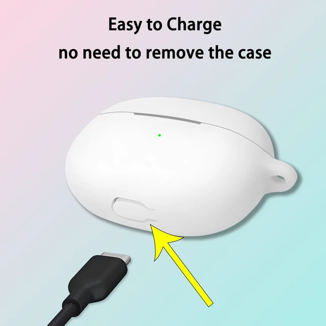 Alt view image 6 of 7 - Case for Bose Ultra Open Earbuds (2024) with Bling Keychain Accessories Soft Silicone Protective Case Cover Compatible with Bose Ultra Open with Bling Keychain Accessories for Women Girls (White)