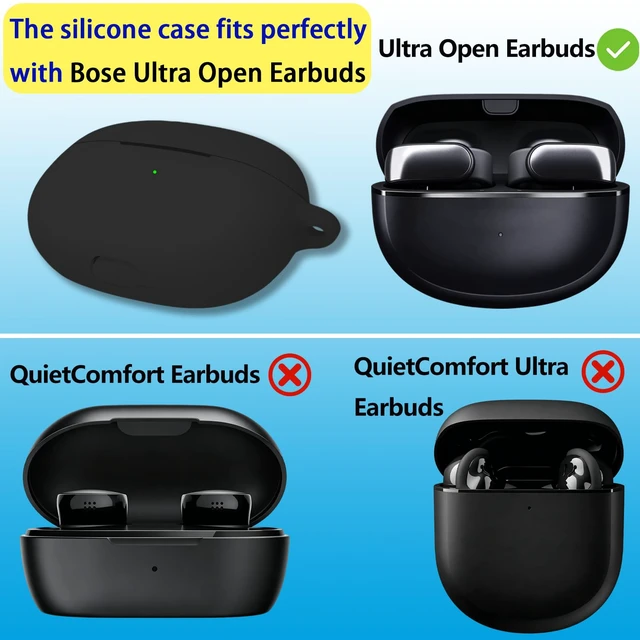 Alt view image 2 of 7 - Case for Bose Ultra Open Earbuds (2024) with Bling Keychain Accessories Soft Silicone Protective Case Cover Compatible with Bose Ultra Open with Bling Keychain Accessories for Women Girls (Black)