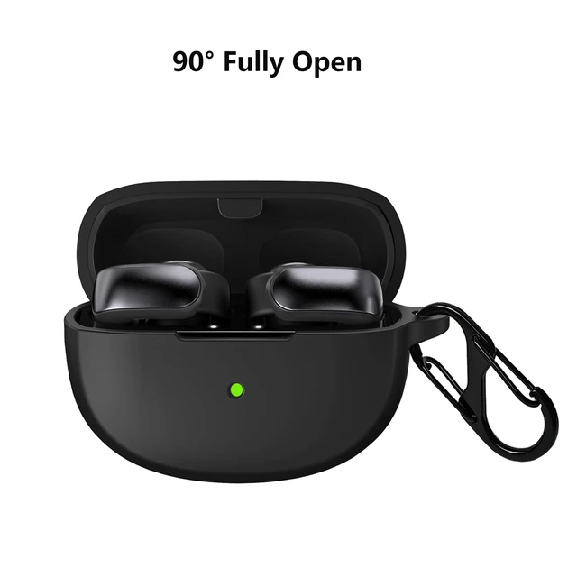 Alt view image 4 of 7 - Case for Bose Ultra Open Earbuds (2024) with Bling Keychain Accessories Soft Silicone Protective Case Cover Compatible with Bose Ultra Open with Bling Keychain Accessories for Women Girls (Black)