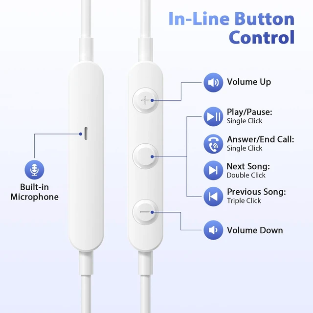 Alt view image 7 of 7 - Wired Earbuds 3.5mm Earphones for Chromebook Laptop Kids School with Case 3.5 mm Jack Corded Headphones with Microphone Control Plug-in Earbud for Kindle Fire/Samsung/Computer/Tablet Airplane,White