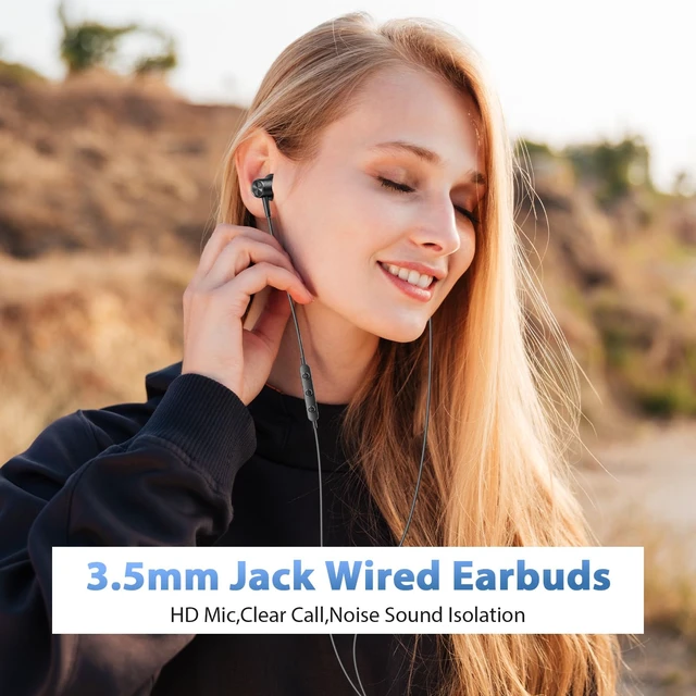 Alt view image 2 of 7 - Wired Earbuds 3.5mm Earphones for Chromebook Laptop Kids School with Case 3.5 mm Jack Corded Headphones with Microphone Control Plug-in Earbud for Kindle Fire/Samsung/Computer/Tablet Airplane,Black
