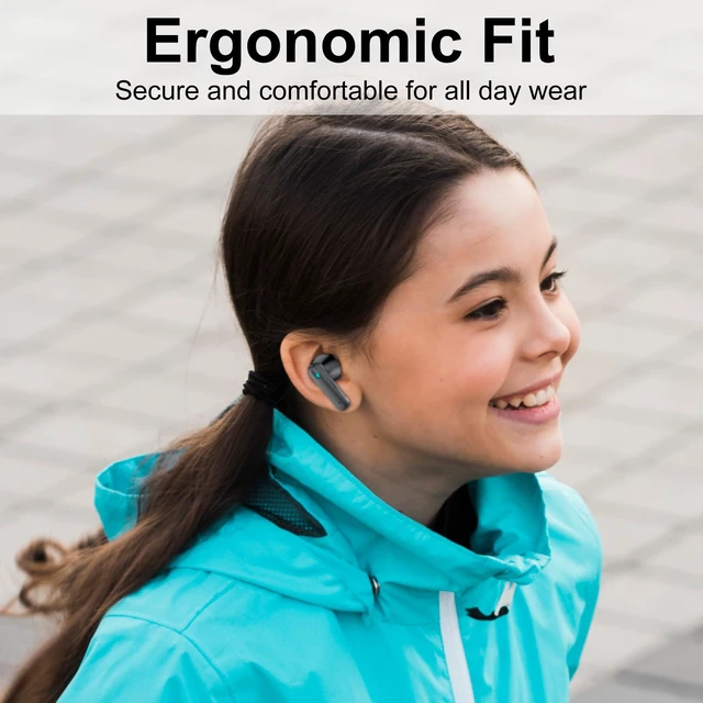 Alt view image 6 of 6 - True Wireless Earbuds, Active Noise Cancellation Bluetooth 5.3 TWS with 4 ENC mic, Charging Case with Battery Level Indication, Low Latency 30 Hrs Playback time