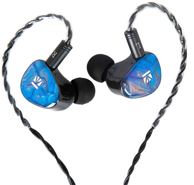 Main image of KBEAR KB02 Colorful Resin Shell in Ear Monitor Headphones, Bone Conduction Dynamic Driver Wired Earbuds, IEM Headphones HiFi Earphones with 2Pin 4N OFC Cable 3.5mm Plug for Singers Musicians, Blue