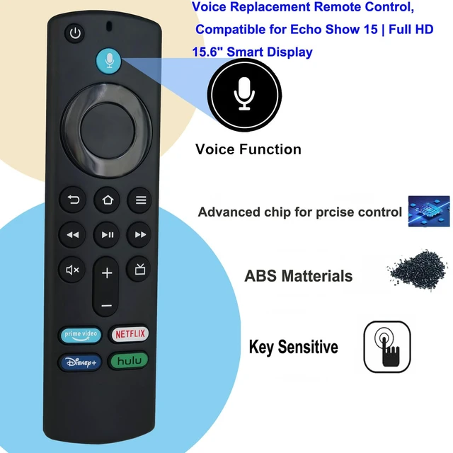 Alt view image 2 of 7 - Voice Replacement Remote Control Compatible for Echo Show 15 Full HD 15.6" Smart Display