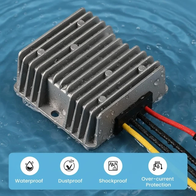 Alt view image 3 of 6 - Input DC 18V-72V to 12V 10A 120W Buck Converter18V 20V 24V 36V 48V 60V 72V to 12V Step Down Converter Voltage Regulator Reducer Waterproof for Golf Cart