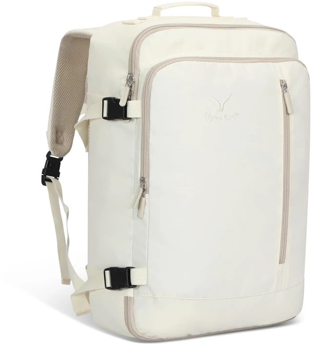 Main image of 38L Flight Approved Backpack Carry On Travel Bag for Men Women Beige Large Weekender Cabin Luggage,Padded 15" Laptop Sleeve,Convertible Overnight Duffel,9 Organized Pockets