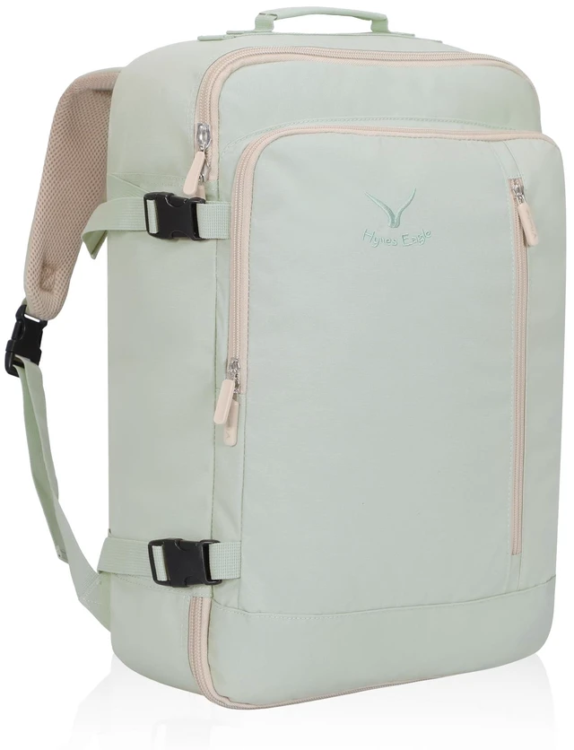 Main image of 38L Flight Approved Backpack Carry On Travel Bag for Men Women Mint Green Large Weekender Cabin Luggage,Padded 15" Laptop Sleeve,Convertible Overnight Duffel,9 Organized Pockets