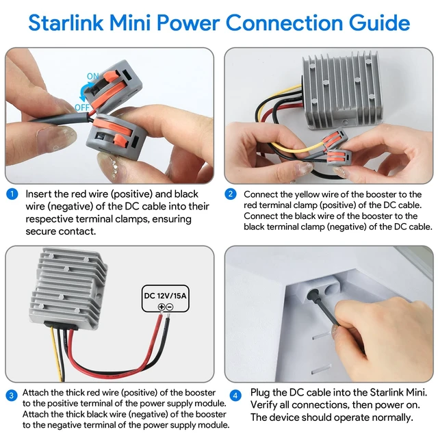 Alt view image 7 of 7 - 144W Starlink Mini 12V Adapter, 12V to 48V DC Step Up Converter Includes 6.6FT DC Cord & 12V-48V Power Supply Adapter for Starlink Mini/Mixi X Satellite Internet in RVs, Trucks & Boats