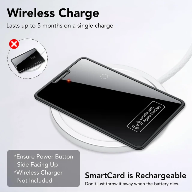 Alt view image 6 of 7 - 0.09in Slim Wallet Tracker Card for Apple iOS Find My App (4 Pack) Air Tracking Smart Card for Wallet, Wireless Charging, IP68 Waterproof, Key Finder & Item Locator for Keys, Bags, Passport