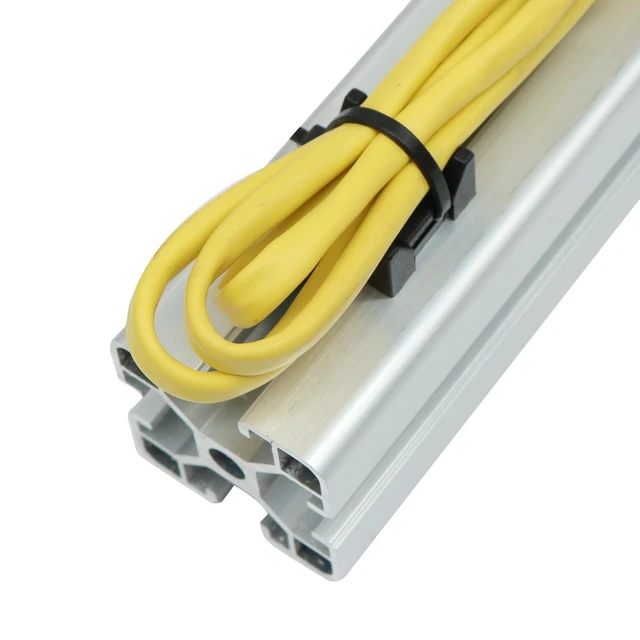 Alt view image 7 of 7 - 25 Pieces Plastic Cable Zip Tie Mounting Block, Cables Base Fixture, Wire Clips, Management Fastener for 40 Series Aluminum T-Slot Extruded Profiles