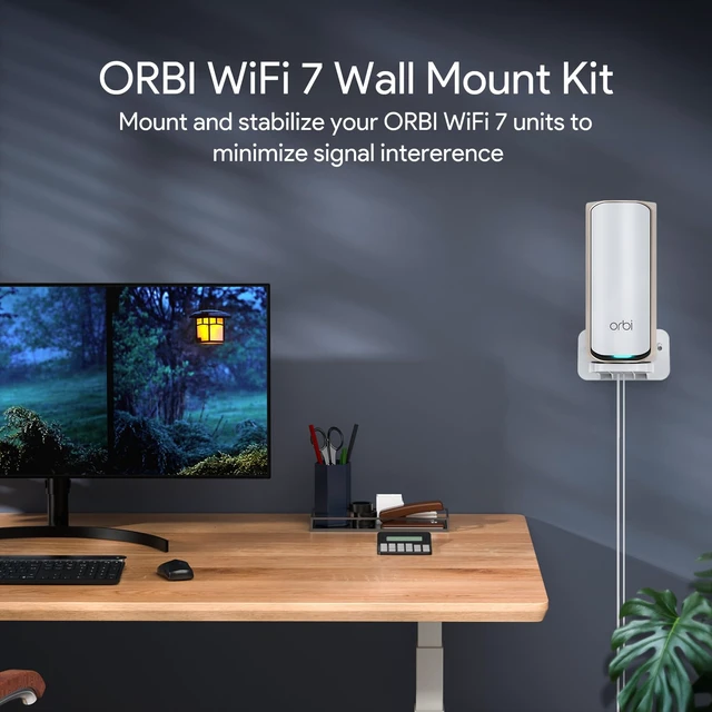 Alt view image 2 of 7 - Wall Mount Holder for Netgear Orbi WiFi 7 Router, 1-Pack Fits Orbi 970 870 770 Series & Nighthawk WiFi 7 Mesh System, Secure Router Shelf to Save Space & Boost Signal (RBEWMB-10000S)