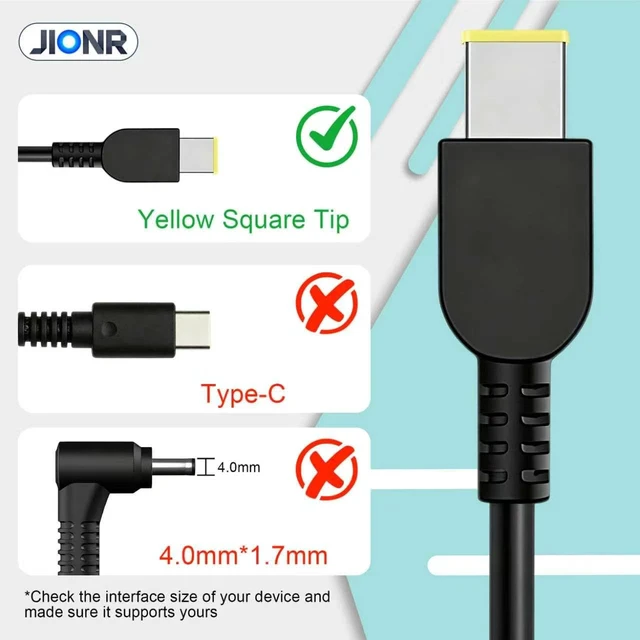 Alt view image 2 of 6 - 65W Laptop Charger Compatible with Lenovo Thinkpad T470 T460 T470S T440 T440S T440P T450 T460S T560 E440 E450 E550 E560 G50 G50-70 Z50 Z50-70 ADLX65NLC2A ADLX65NCC3A Adapter Power Supply Cord