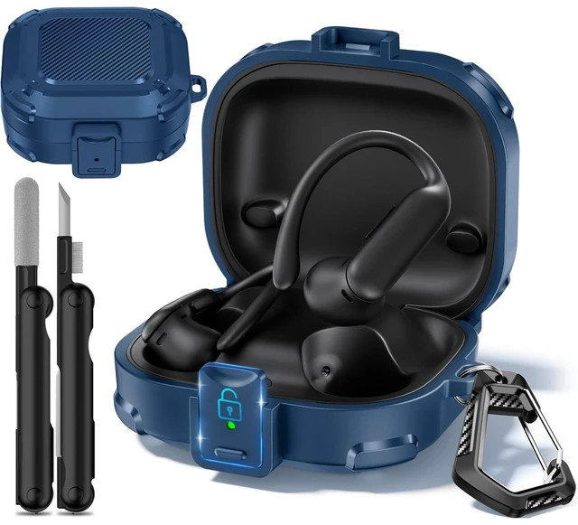 Main image of 2025 New Security Lock Case for Beats Powerbeats Pro 2 Wireless Bluetooth Earbuds, Shockproof Protective Hard Cases Cover for Beats Powerbeats Pro 2 (2025) Accessories, with Cleaning Kit & Keychain
