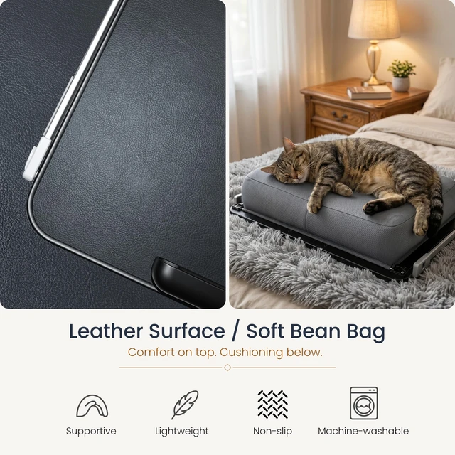 Alt view image 6 of 7 - Rimkoo Elevated Lap Desk for 15.6" Laptop, 2-in-1 Dual Laptop Stand with Pillow Cushion, Lightweight Lap Tray for Couch & Bed, Ergonomic Design for Stable Typing & Relaxed Posture, Black