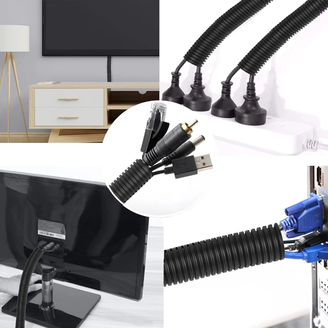 Alt view image 2 of 7 - 1/4",3/8",1/2"-20ft x 20ft Split Wire Loom Tubing Cable Sleeves Flexible Electrical Conduit Kit with Install Tool, Prevents Line Abrasion, For Automotive and Home Wiring, Cable Organization