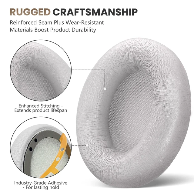 Alt view image 3 of 7 - Studio Pro Headphone Ear Pads, Replacement Earpads/Cushions for Beats Studio Pro, with Premium Protein Leather, Resilient Memory Foam, Added Thickness