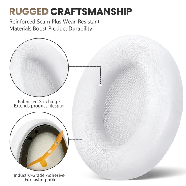 Alt view image 3 of 7 - Studio Pro Headphone Ear Pads, Replacement Earpads/Cushions for Beats Studio Pro, with Premium Protein Leather, Resilient Memory Foam, Added Thickness